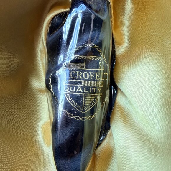 Vintage 1950s Style Mens Micro Felt Brown Wool Fedora Red Feather Accent - Picture 8 of 8